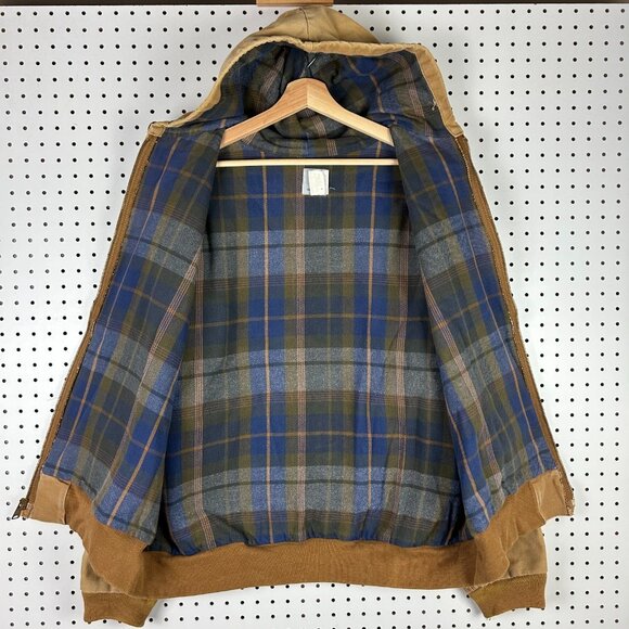 Vintage Carhartt Active Jacket 2XL XXL Plaid Lined Faded Work Wear MLGW Memphis - Picture 3 of 9